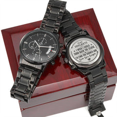 To My Soulmate Turn Back the Clock (Charcoal Black) – Men's Watch
